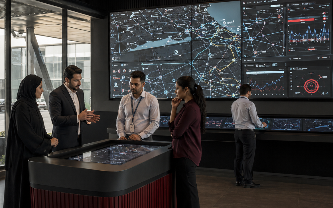 GCC fleet operations team coordinating live rides in a modern control centre